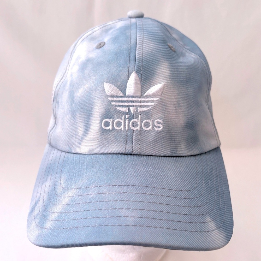 adidas Originals Blue‎ Tie Dye Embroidered Trefoil Logo Baseball Dad Hat